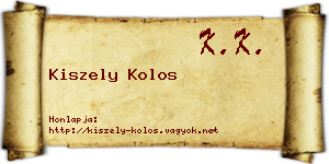 Kiszely Kolos névjegykártya