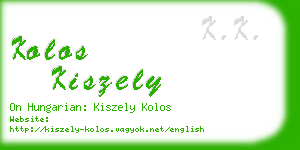 kolos kiszely business card